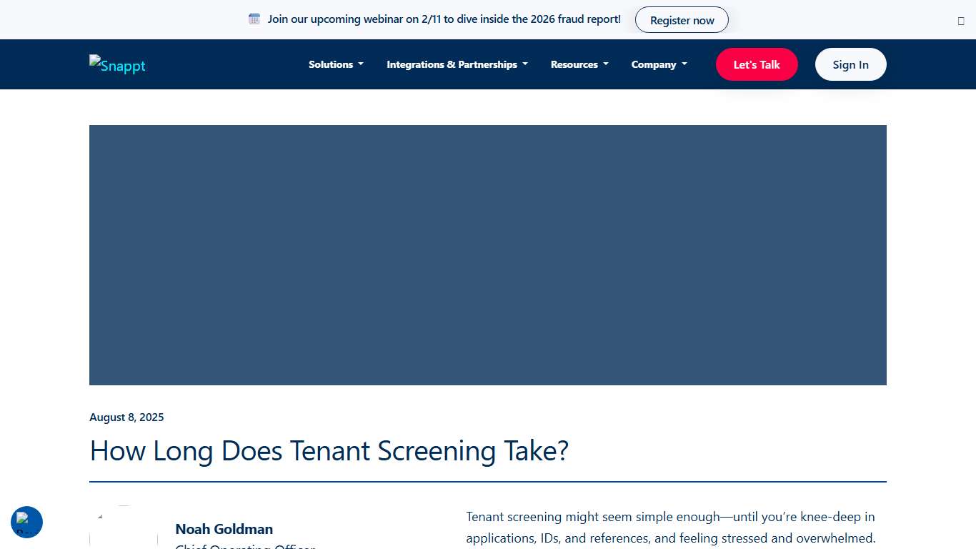 How Long Does Tenant Screening Take? - Snappt